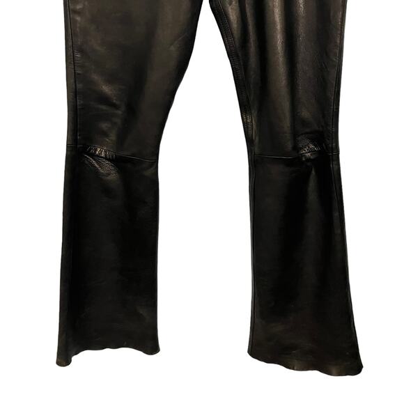 Swann Women's Black Leather Flare Bootcut Pants Size Large - Picture 3 of 11